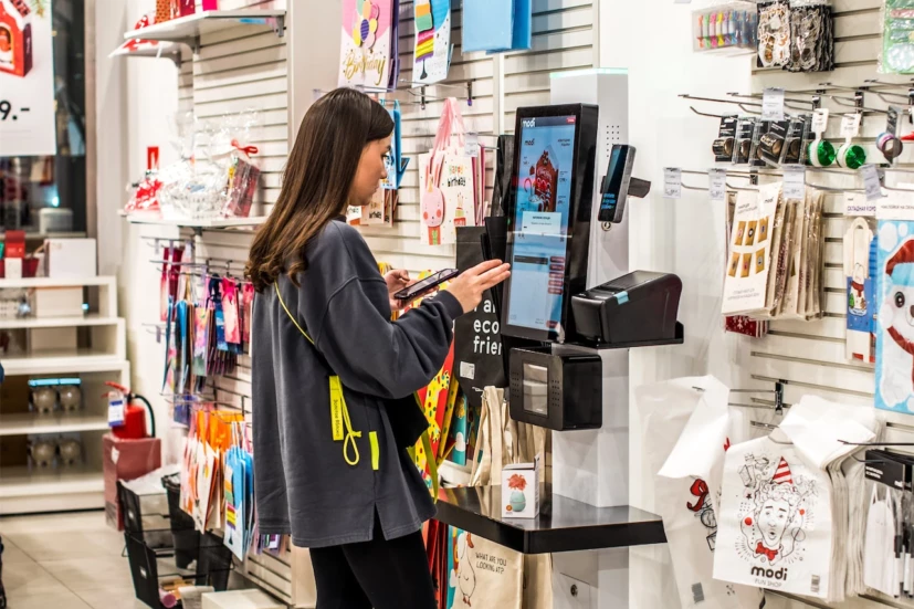 Касса самообслуживания TOUCHPLAT SC-10 в магазине MODI